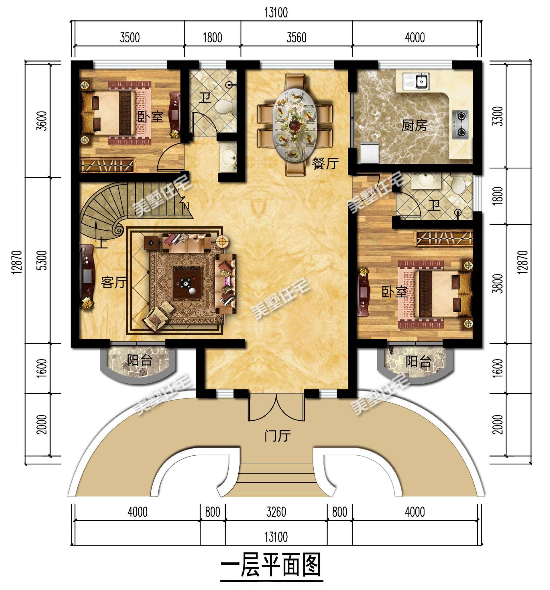 占地136平的法式别墅，5间卧室带大露台，越看越有品位