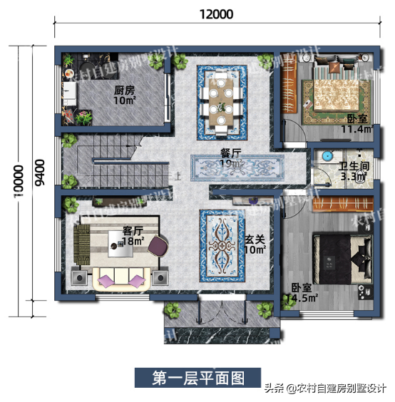 现代风格农村二层小别墅设计图，简约时尚