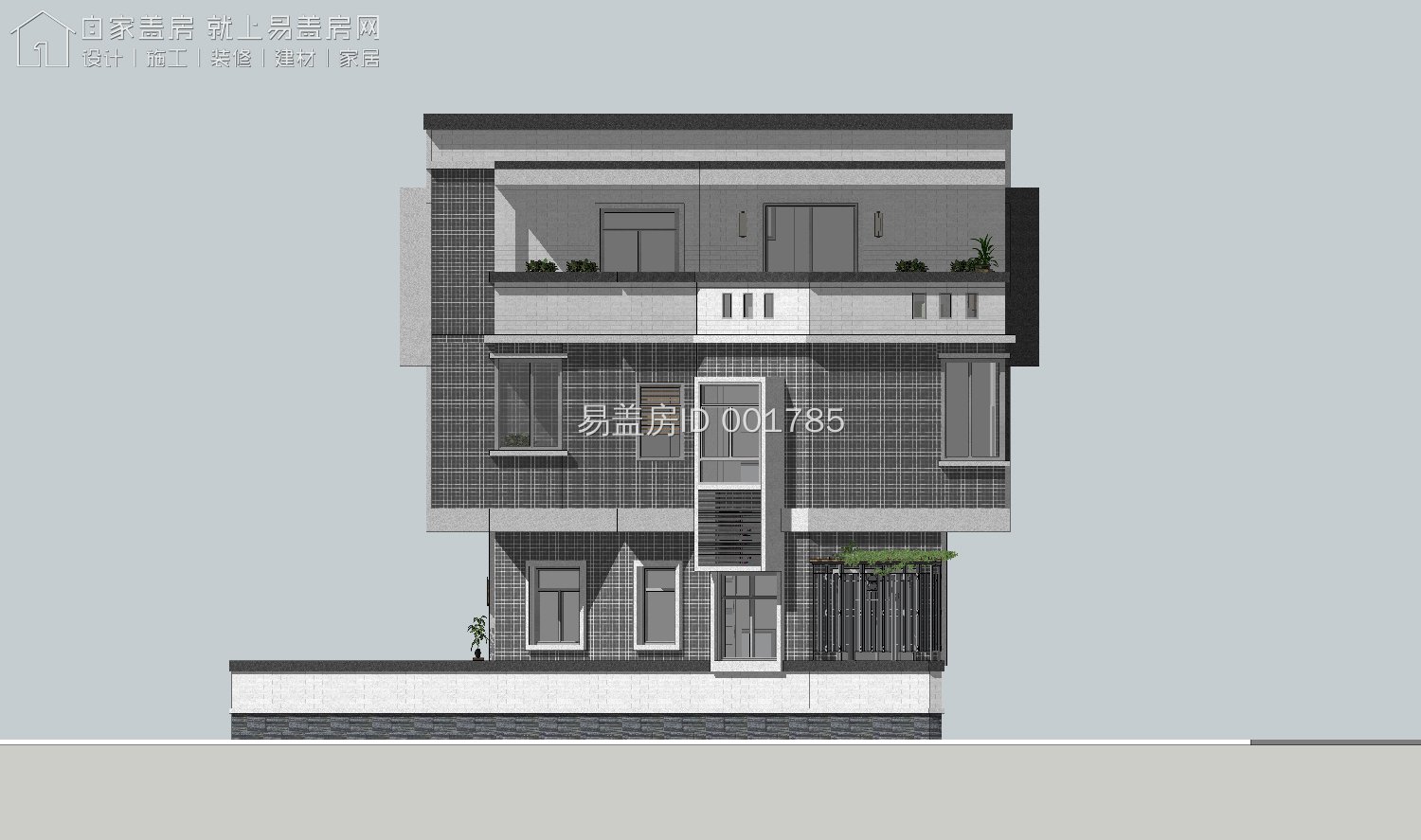 广东江门52万现代乡村别墅，带院子三层效果图