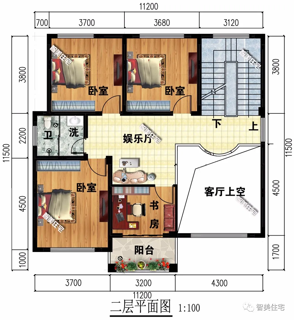 两种风格设计的农村别墅，简欧和新中式，面宽11米左右很精致