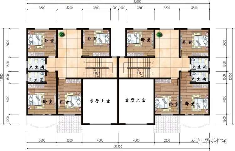 气派又豪华的农村双拼别墅，客厅挑空设计，这样建房多体面