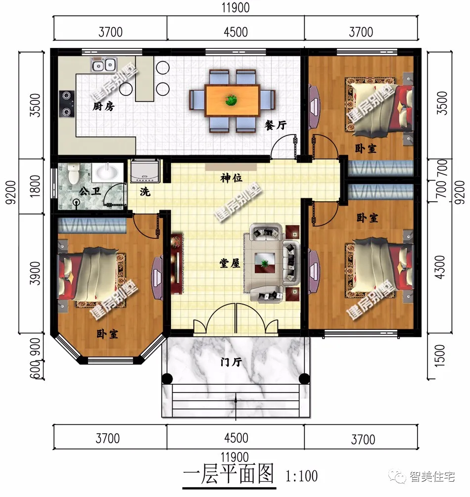 南北方农村都可建的一层别墅，造价12-16万每栋，漂亮实惠