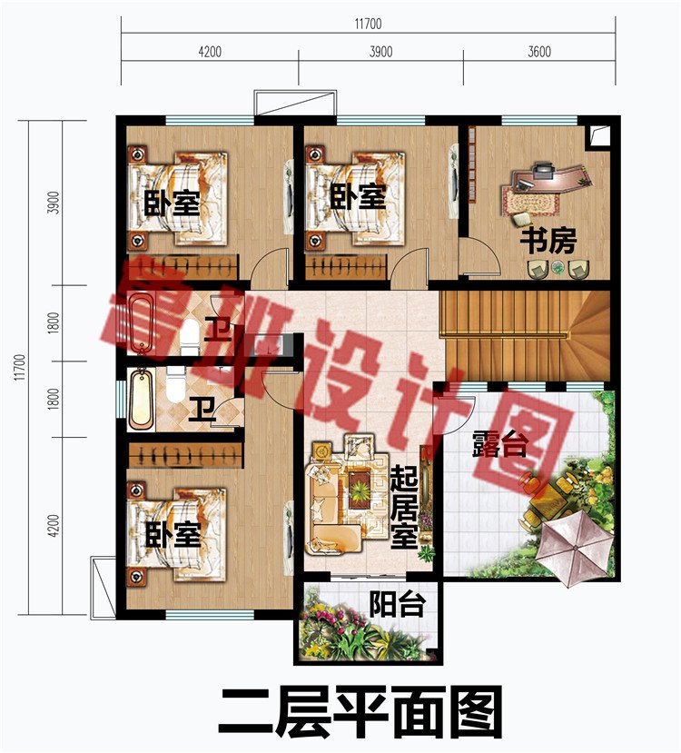 新中式二层农村别墅设计