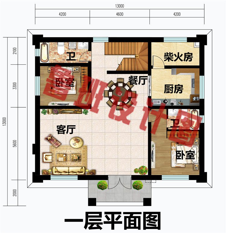 13x13米新中式二层别墅