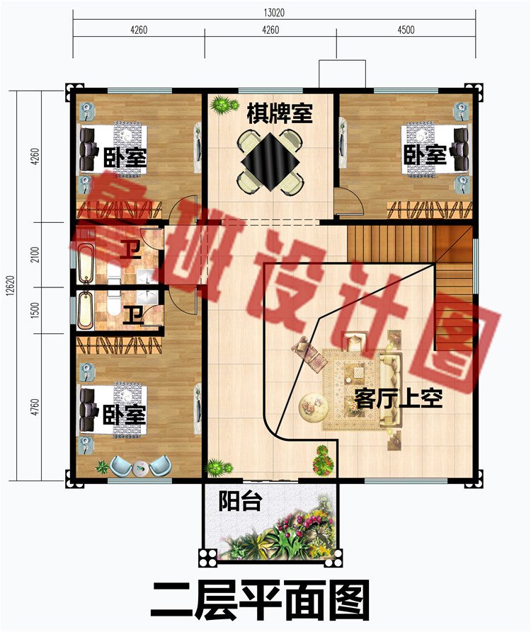 13X12二层新农村经济别墅