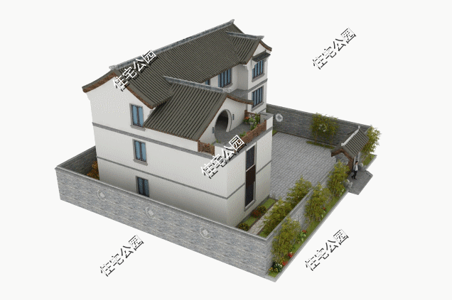 农村建别墅，没有院子没菜地可怎么行，22×25米中式合院分享