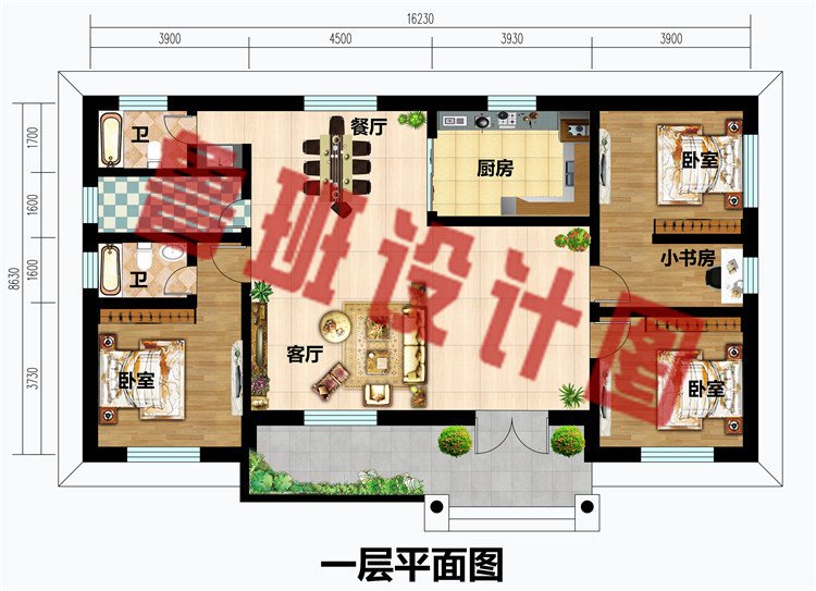 农村12万自建一层平房设计图