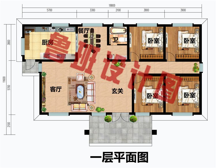 一层农村自建房别墅设计图