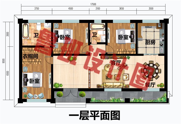 一层4间自建别墅及全套图纸