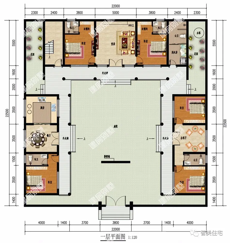 中式合院风格设计的两栋别墅，传统住宅更具魅力，越品越喜欢