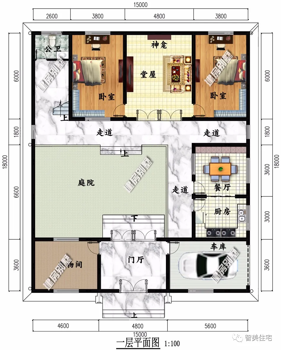 中式合院风格设计的两栋别墅，传统住宅更具魅力，越品越喜欢