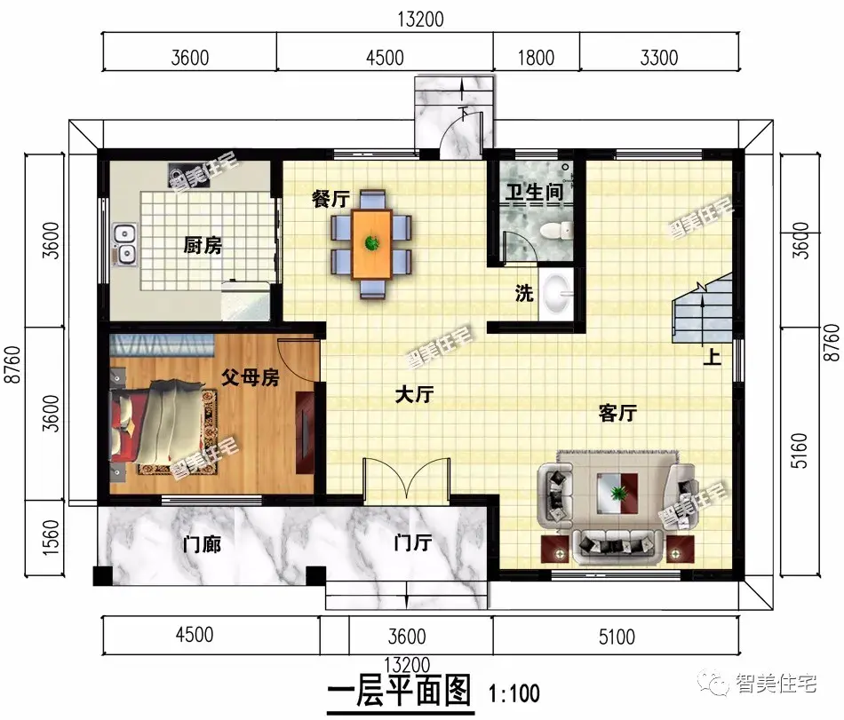 两栋面宽13米多的二层别墅，外观美是个优势，造价也比较低