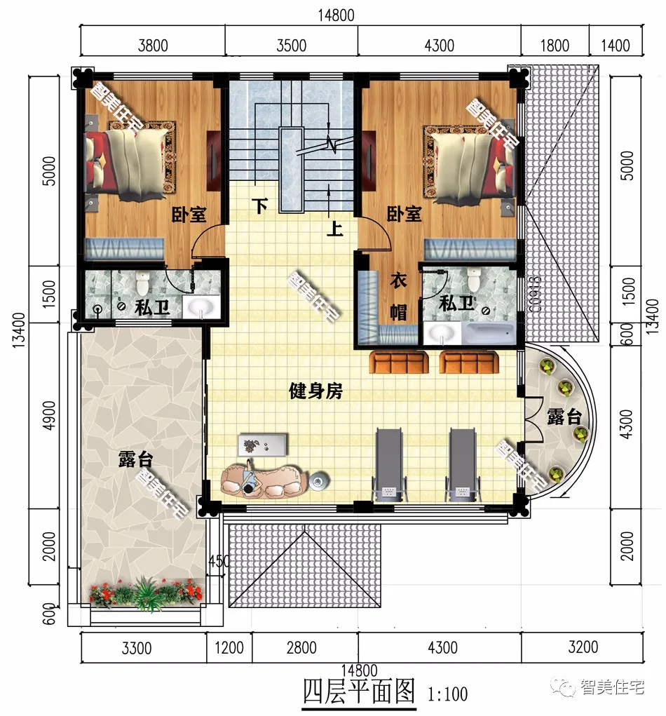 带架空层设计的农村豪宅，造型气派采光佳，真乃全村第一美