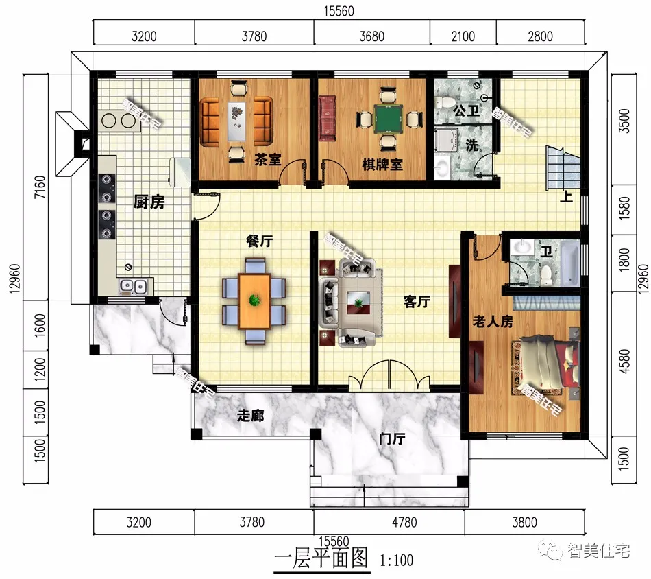 厨房单独建的农村别墅，真石漆装饰外观，方便实用造价低