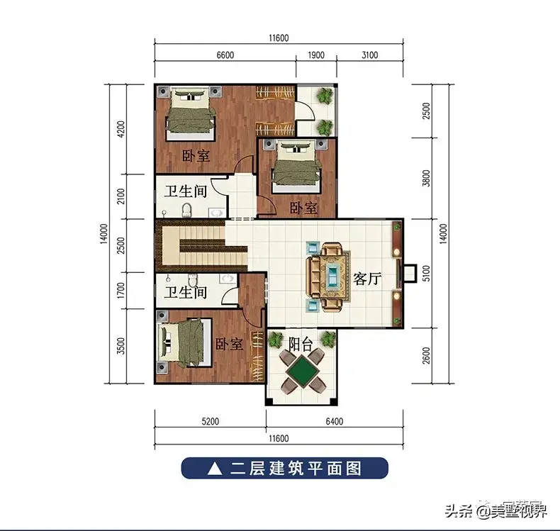 家里人多不够住？五室四卫二层别墅满足您的需求