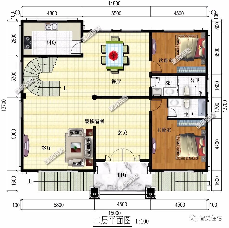 面宽15米左右的乡村别墅，第一栋带架空层，第二栋乃大豪宅