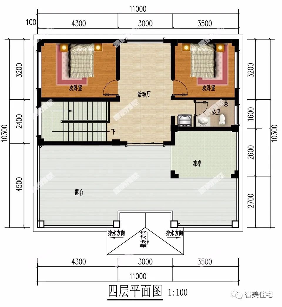 平屋面设计的两栋四层别墅，限制层高没关系，可以这样建