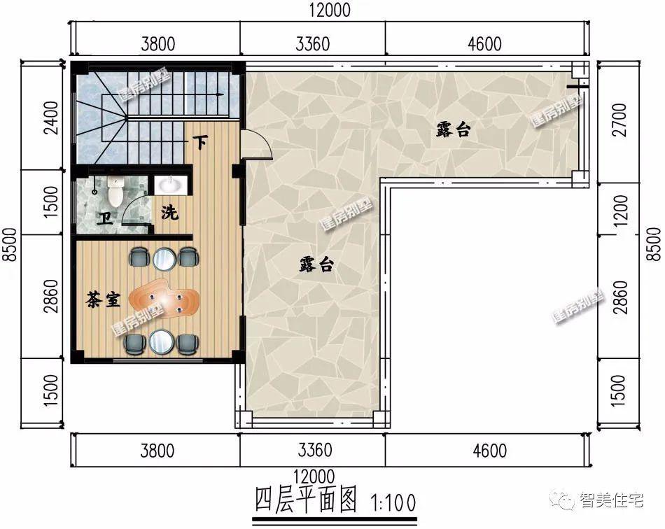 2栋宽12米的四层别墅，第一栋布局好，第二栋层次感不错