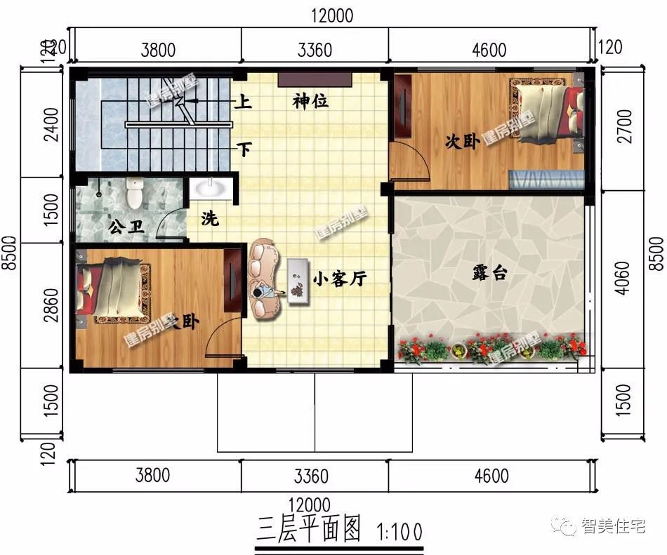 2栋宽12米的四层别墅，第一栋布局好，第二栋层次感不错