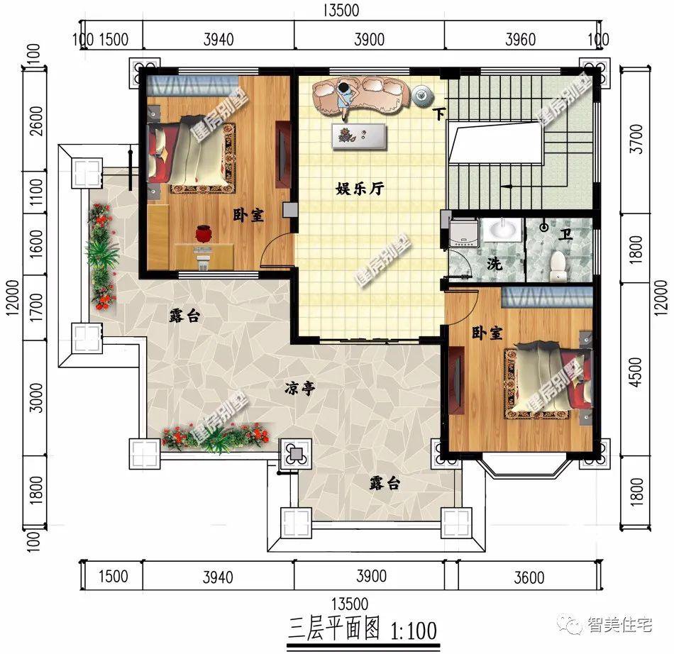 欧式风格设计，带地下室车库的豪宅，这类户型真是万里挑一