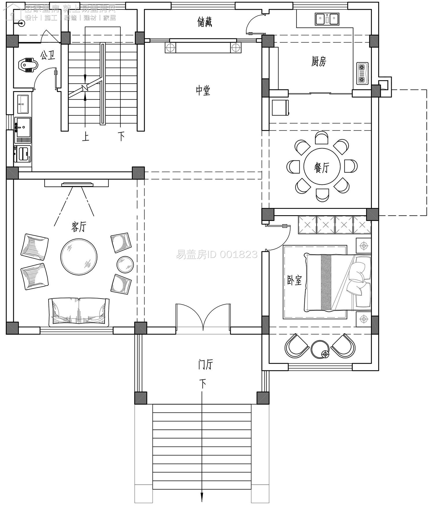 江西占地120㎡新中式农村别墅，架空层+阁楼层布局你觉得怎样