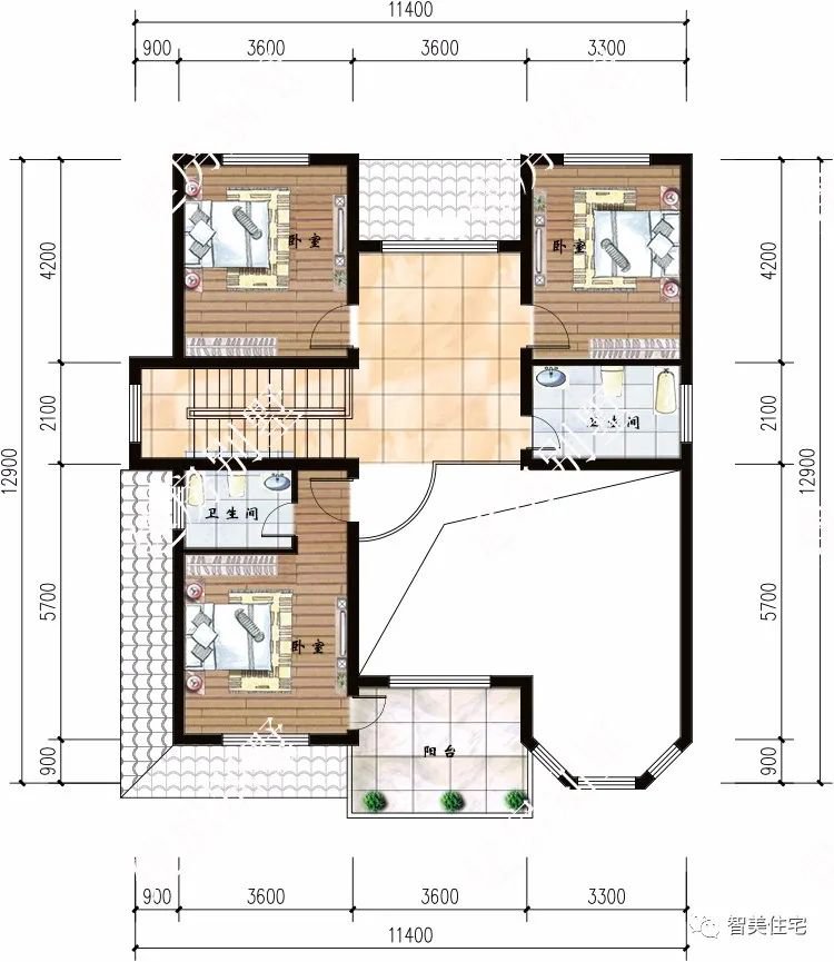 建一栋漂亮别墅在老家，常回去看看，这两户型真不错