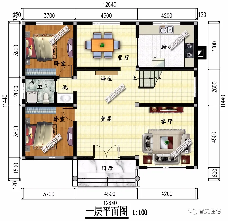 宽12米左右的农村两层别墅，第一栋不仅颜值高，造价只23万