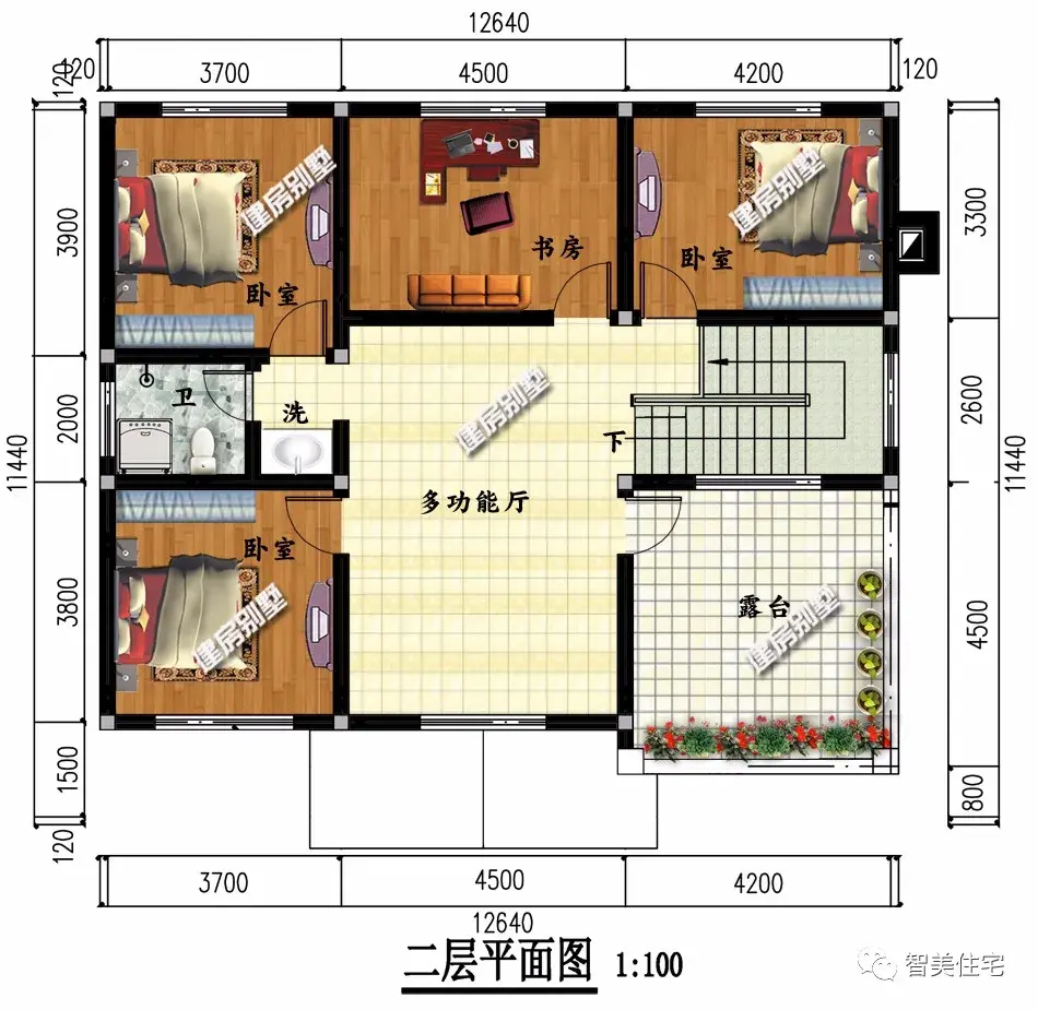 宽12米左右的农村两层别墅，第一栋不仅颜值高，造价只23万