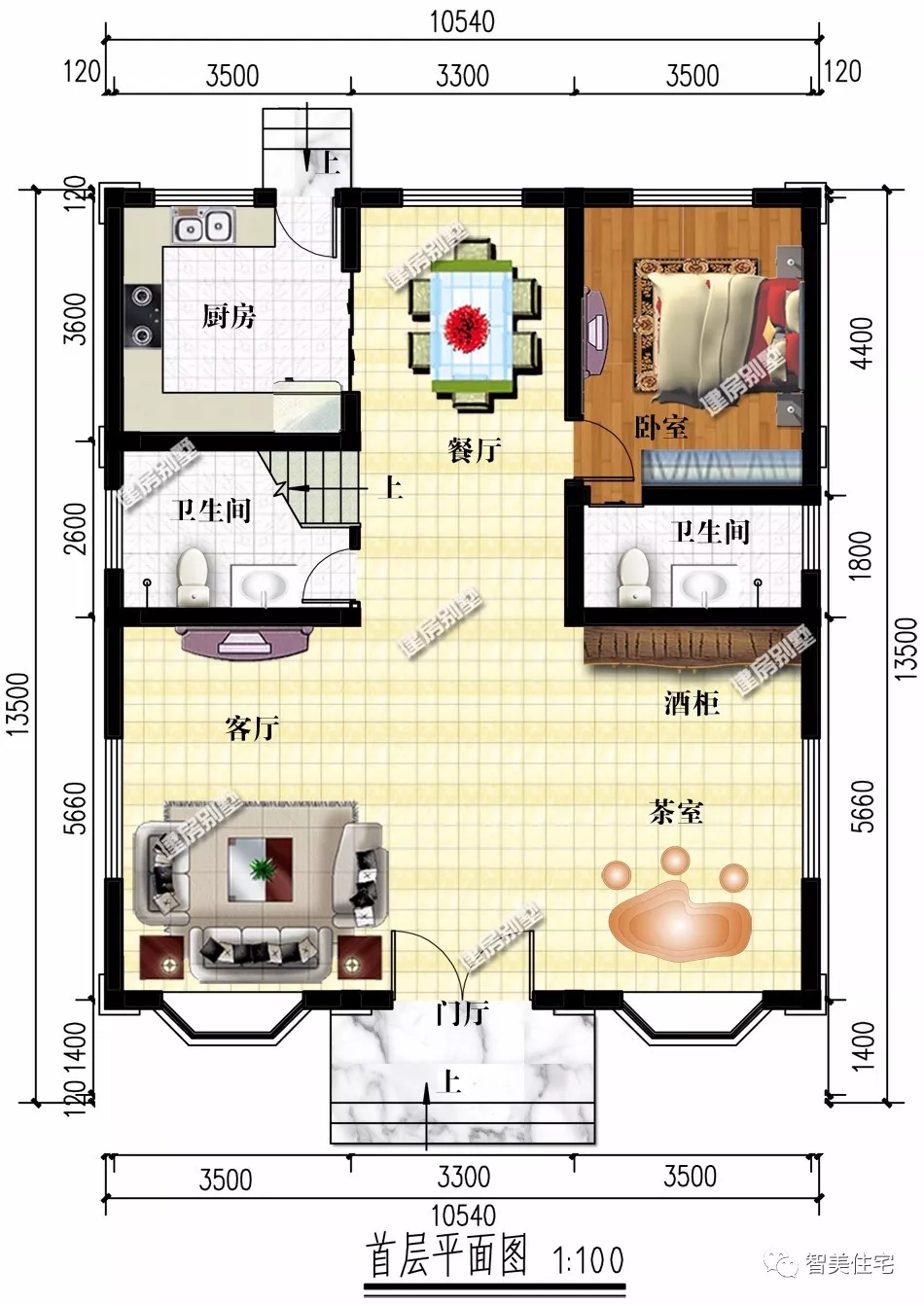 开间10米左右的两栋别墅，第一栋带地下室，浙江农村建的多