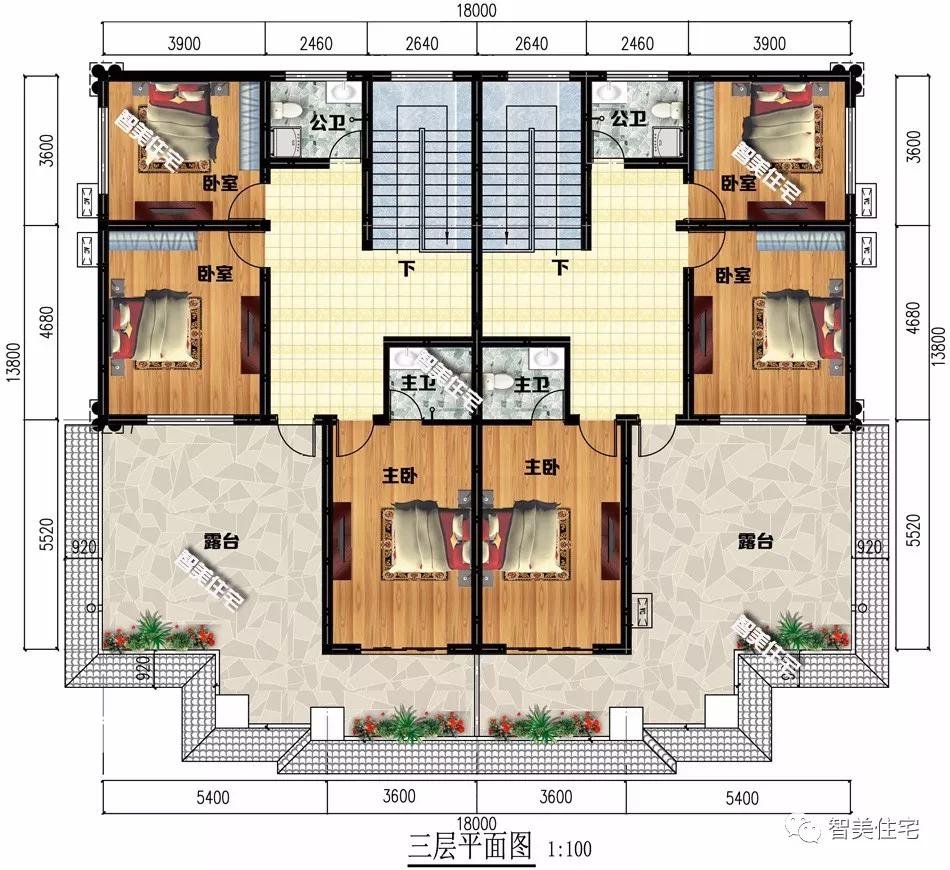 共堂屋设计且客厅挑空的双拼别墅，欧式风格很大气，建了有面子