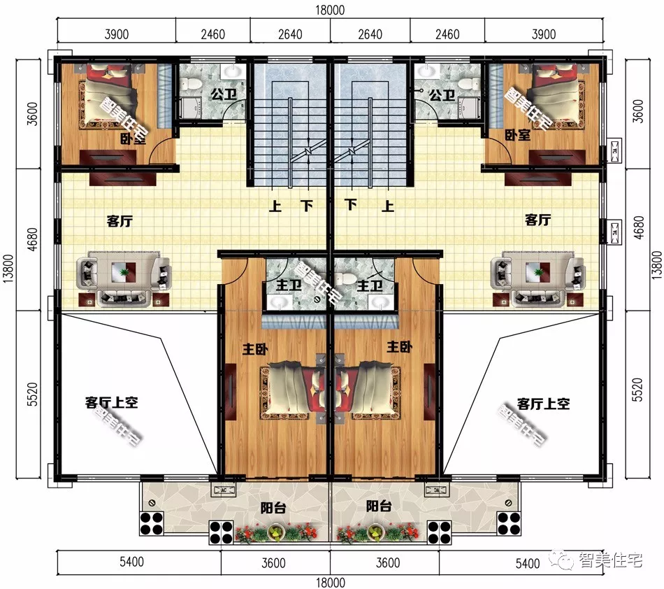 共堂屋设计且客厅挑空的双拼别墅，欧式风格很大气，建了有面子