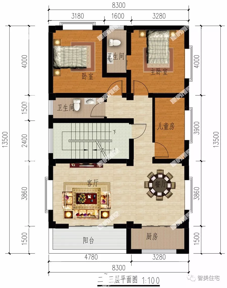 面宽8米左右的两栋自建房，外观都很漂亮，第二栋可住好几户