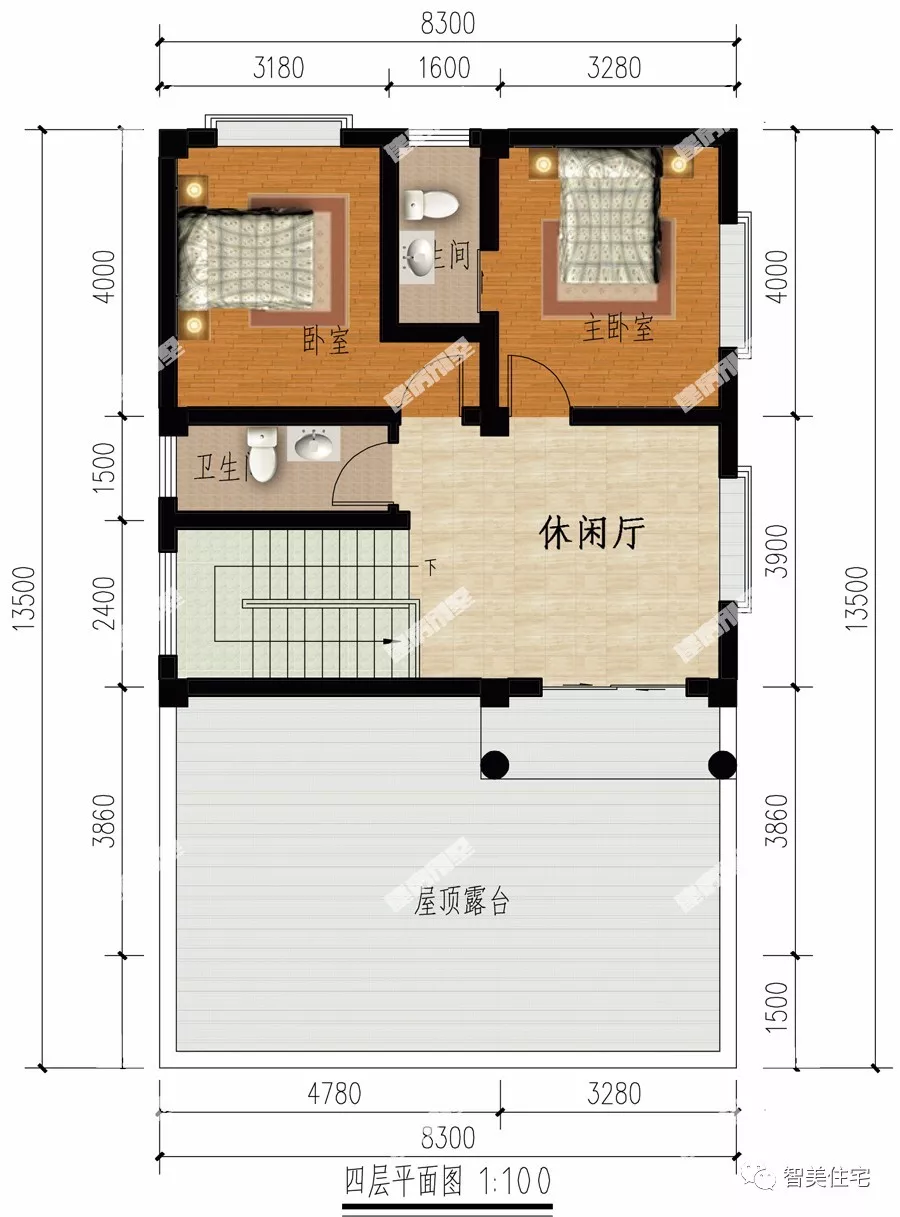 面宽8米左右的两栋自建房，外观都很漂亮，第二栋可住好几户