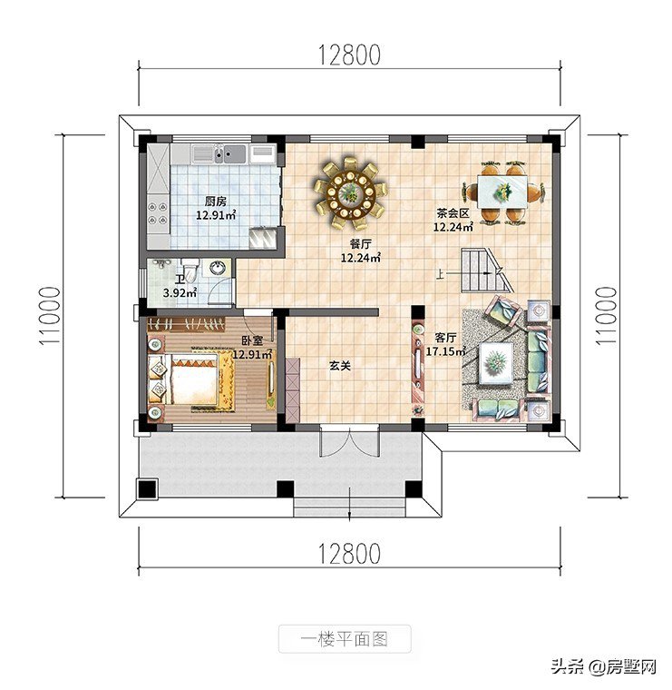 别墅设计：这套小洋楼特色鲜明，在农村建一栋日子风风火火