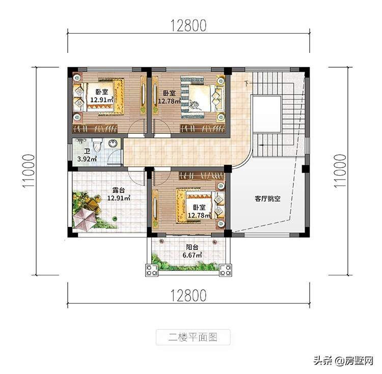 别墅设计：这套小洋楼特色鲜明，在农村建一栋日子风风火火