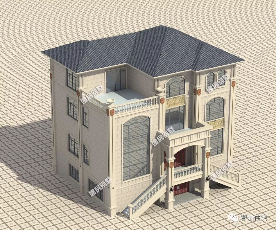带架空层的四层别墅，美观又很气派，豪宅人人羡慕