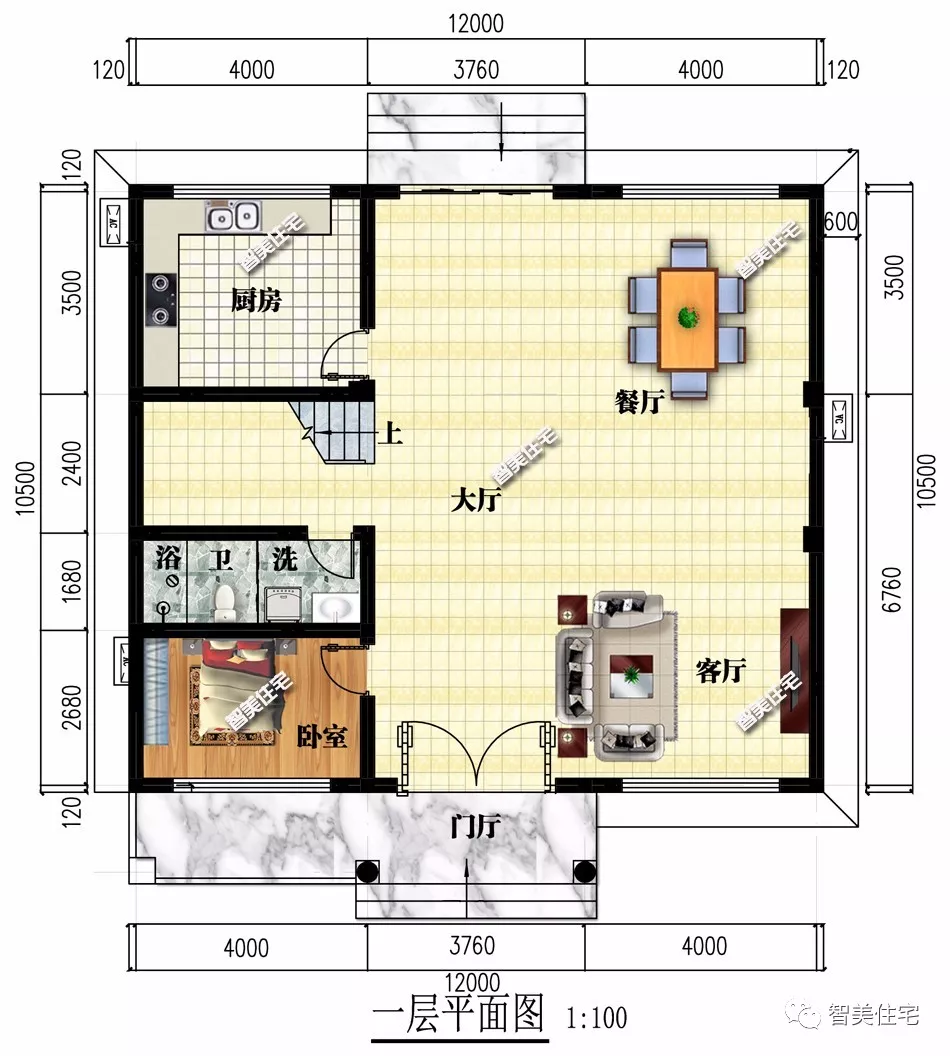 平屋顶设计的农村别墅，住好房子，享优质生活