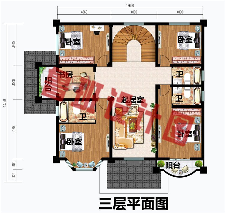 四层欧式农村实用楼房图