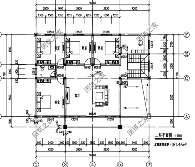 占地200米二层豪华别墅自建房图，宅基地大的不这样建就可惜了