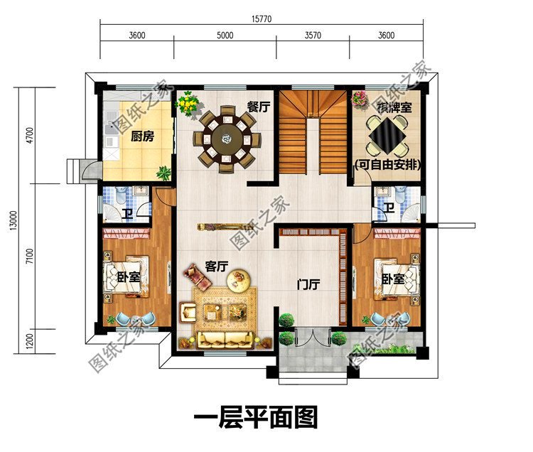 占地200米二层豪华别墅自建房图，宅基地大的不这样建就可惜了