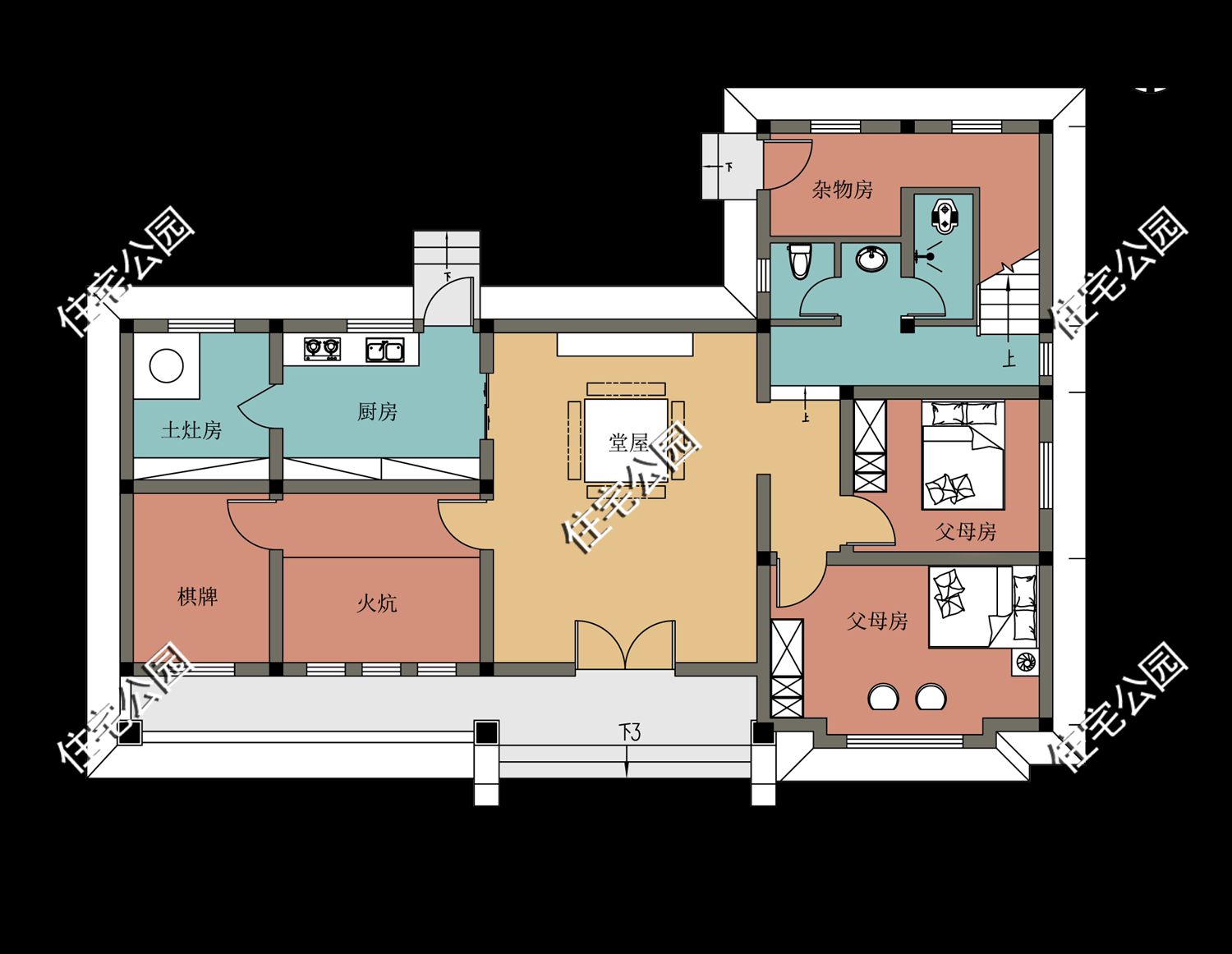 堂屋+土灶，生活才更有味道，8套图纸分享，哪套更适合农村？