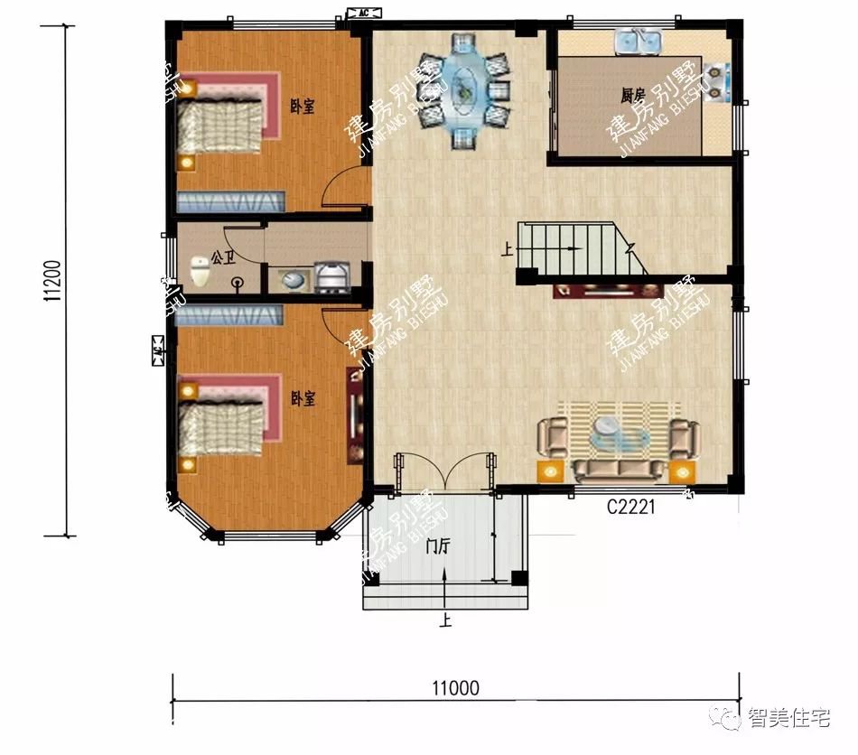 两栋建在甘肃农村的别墅，使用多边形窗造型好，采光佳生活质量优