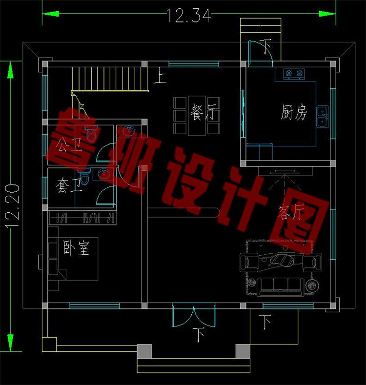 经济实用二层房屋设计一层平面图