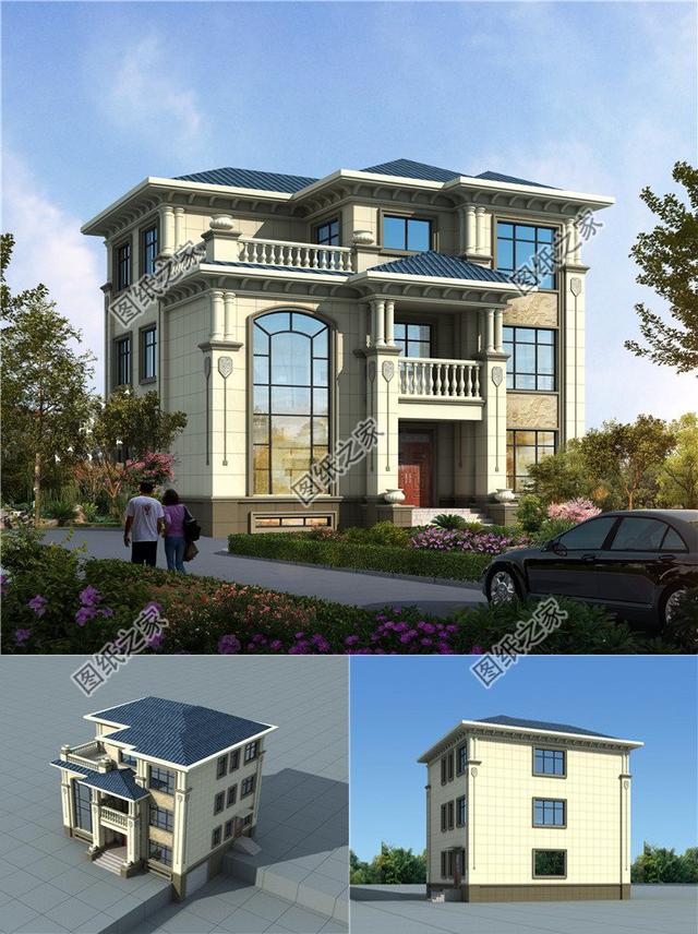 简单的农村三层自建房挑空客厅设计图，适合农村生活需要