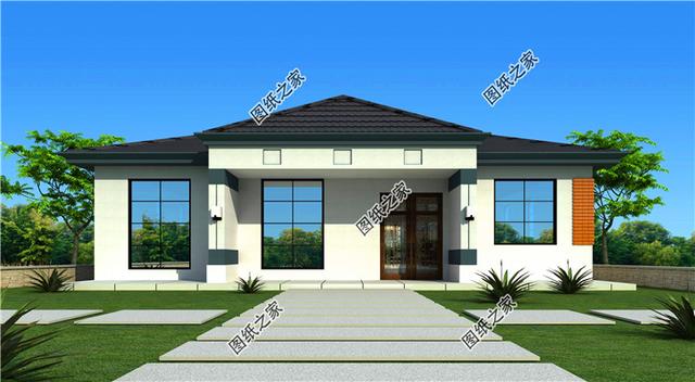 开间14米的别墅设计图,高颜值的设计，适合农村家庭建房需要