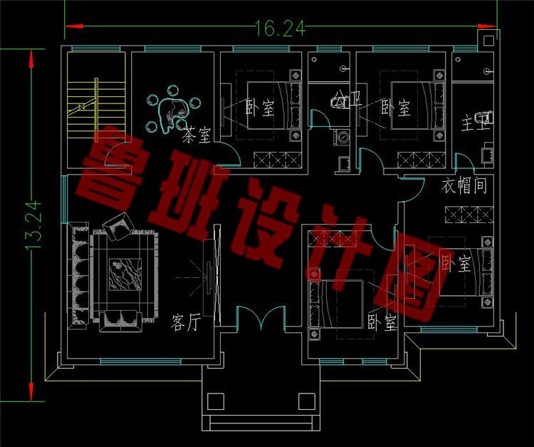 160平欧式二层别墅设计图一层布局图