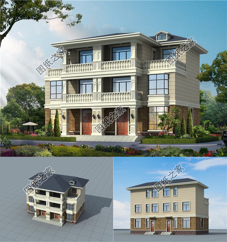 兄弟双拼四间户型图片，简约大方的设计，村里人都说好