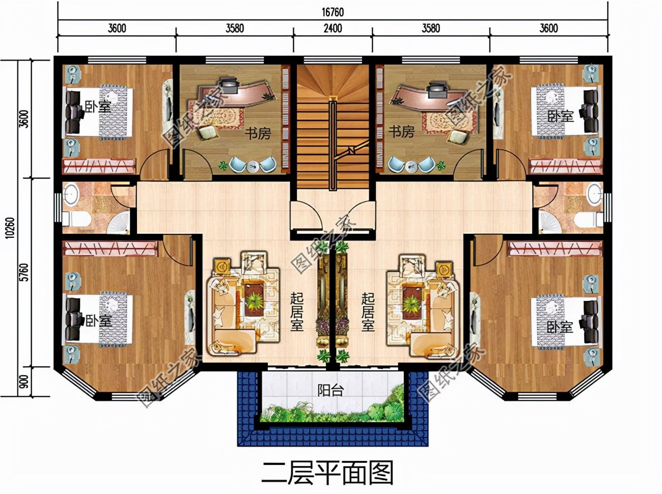 简欧风格双拼别墅效果图下载-光辉城市