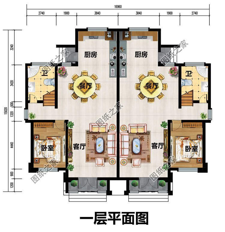 二层双拼自建房设计图纸，温馨家园，静谧舒适