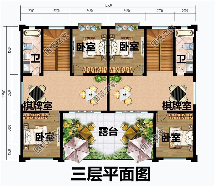 双拼兄弟别墅设计图，家里两兄弟感情好，盖双拼最合适